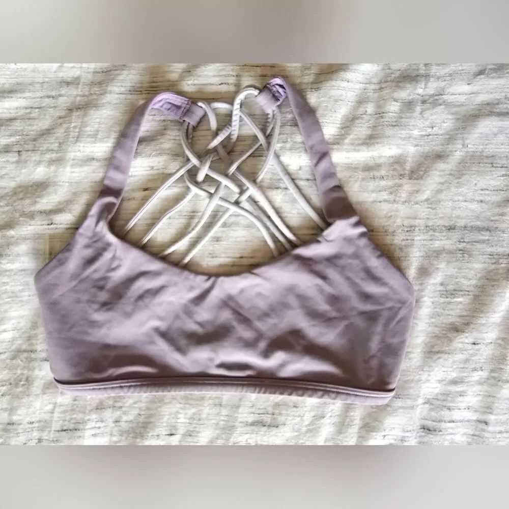 Lululemon Lavender and White Strappy Sports Bra